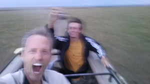 Brady and I loved speeding through the Masai Mara in our Land Rover!
